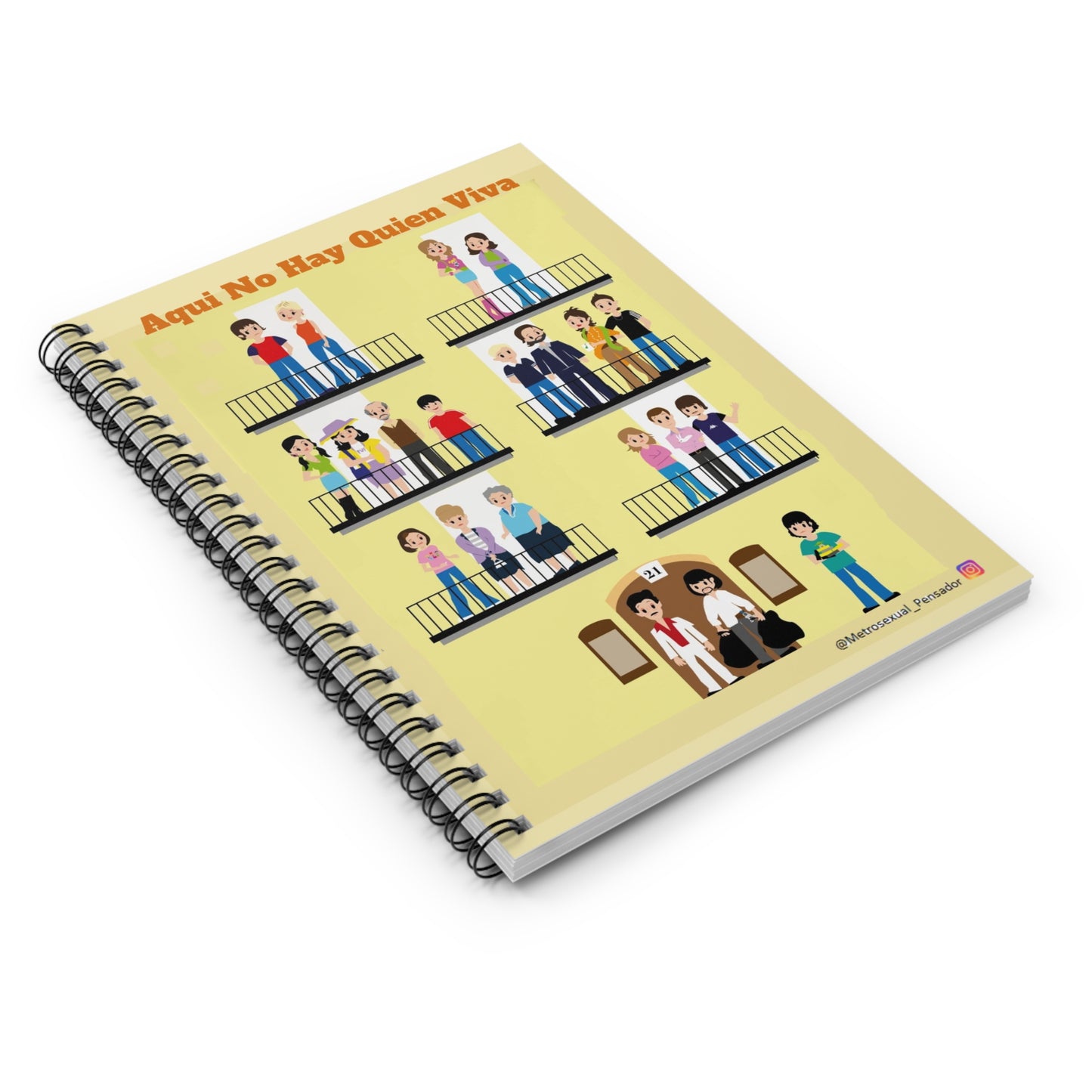 Spiral Notebook - Colorful Community Scenes for Everyday Creativity, Gift for Students, Artists, Work Journals, Fun Office Supplies