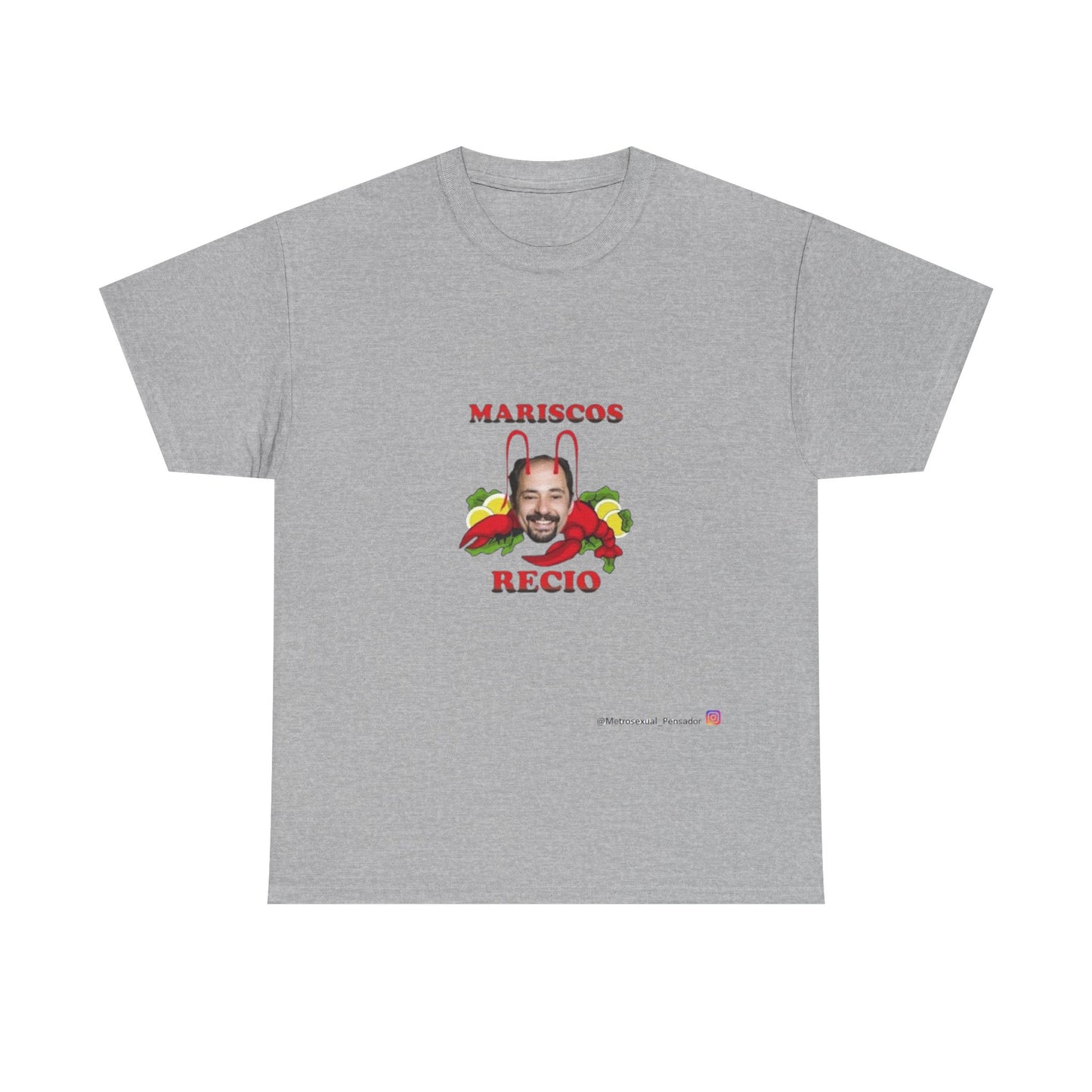 Camiseta unisex de algodón grueso Mariscos Recio, prenda informal divertida