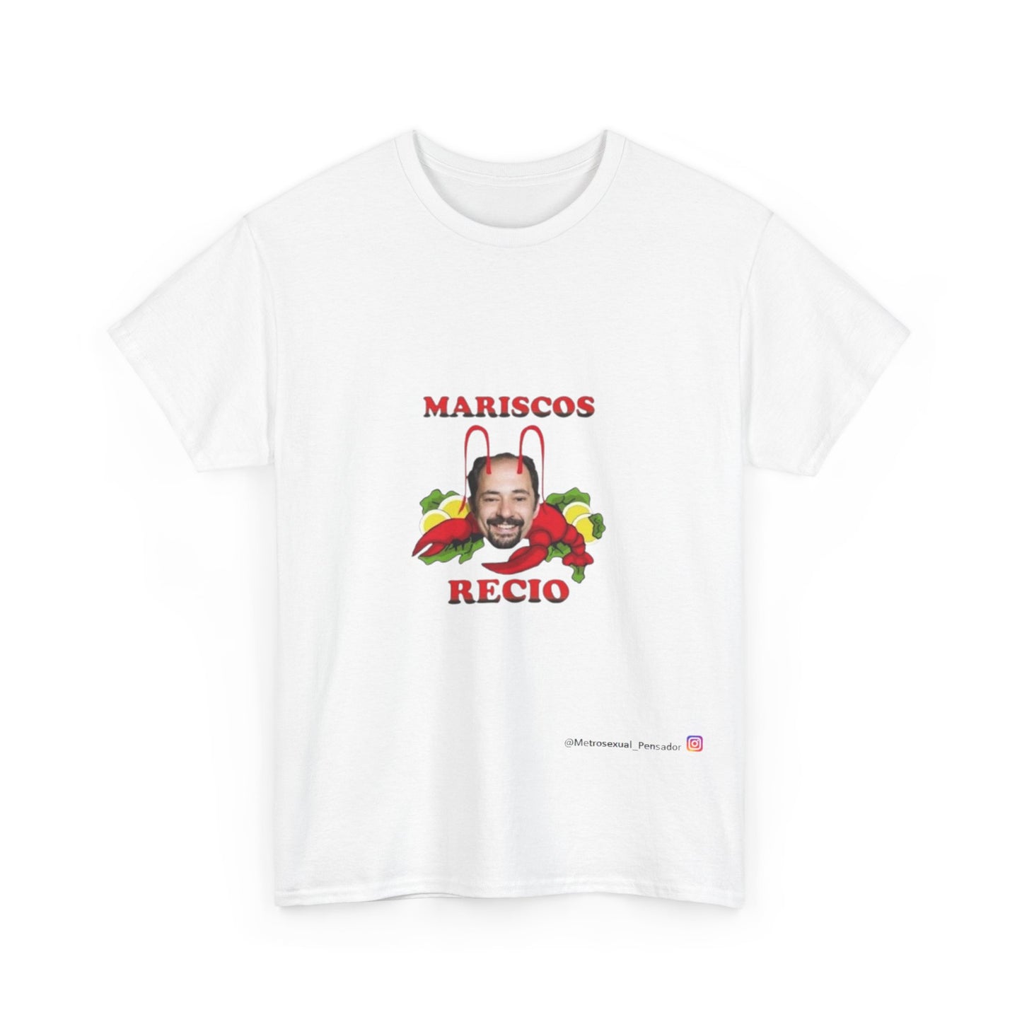 Camiseta unisex de algodón grueso Mariscos Recio, prenda informal divertida