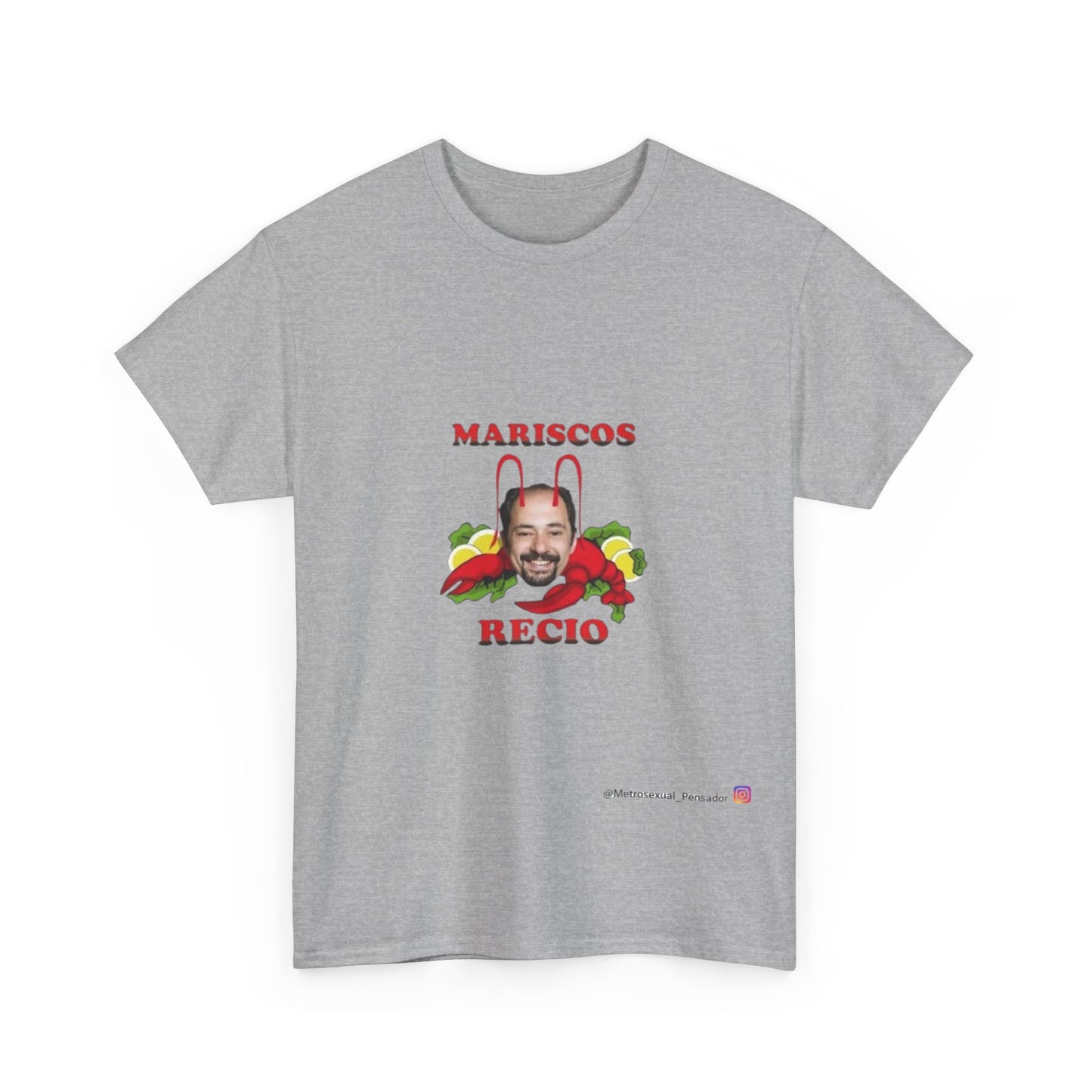 Camiseta unisex de algodón grueso Mariscos Recio, prenda informal divertida