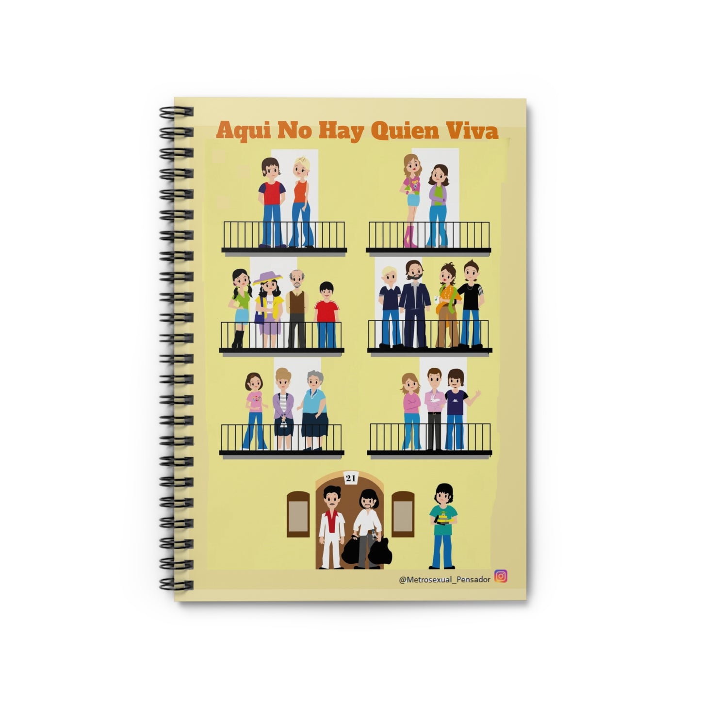 Spiral Notebook - Colorful Community Scenes for Everyday Creativity, Gift for Students, Artists, Work Journals, Fun Office Supplies