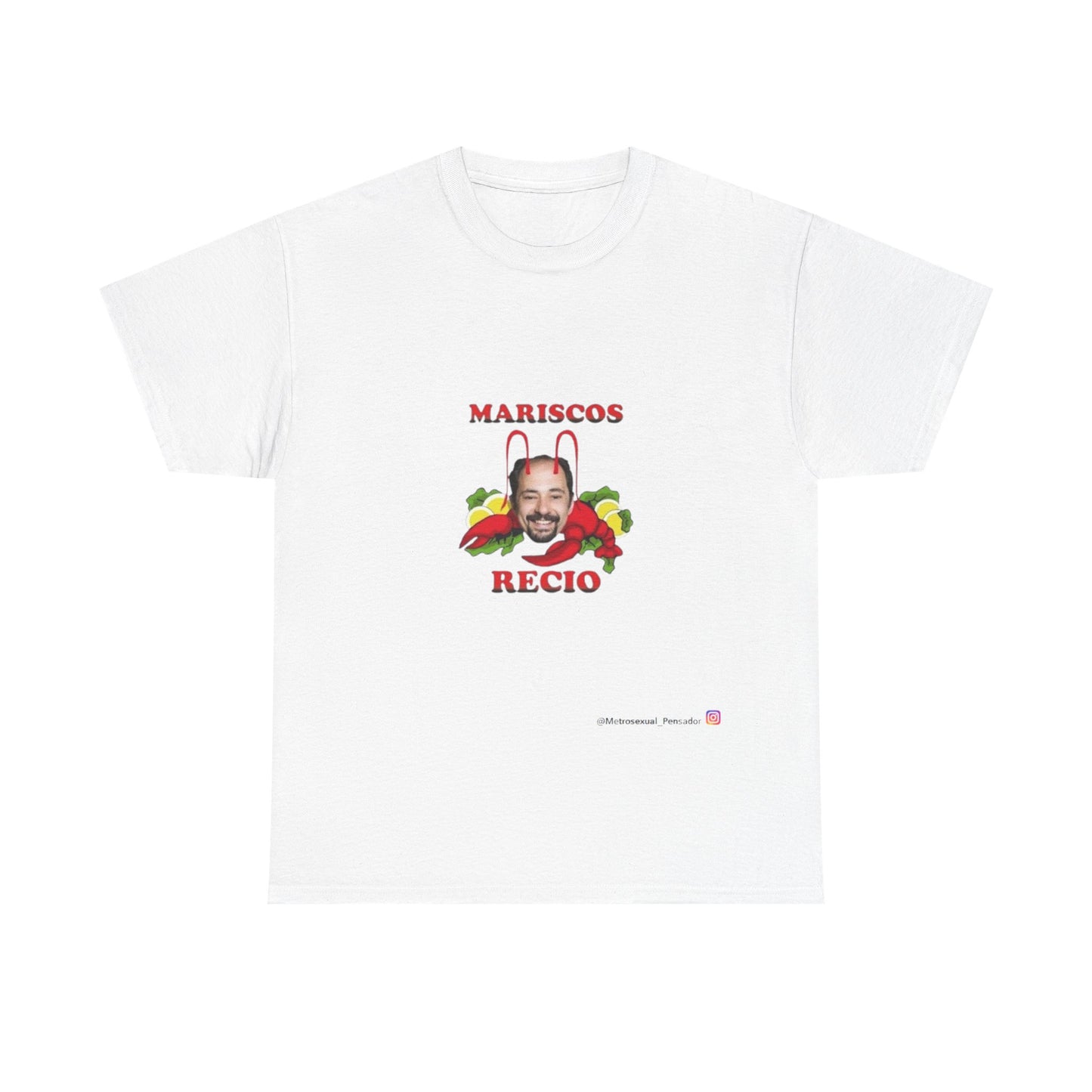 Camiseta unisex de algodón grueso Mariscos Recio, prenda informal divertida