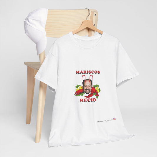 Camiseta unisex de algodón grueso Mariscos Recio, prenda informal divertida